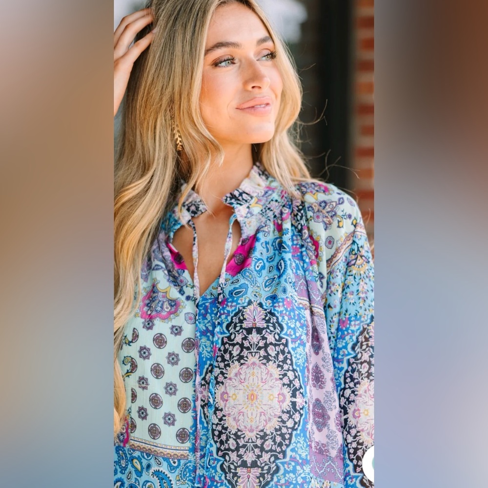 Floral Patchwork Blouse - Multicolor NWT - image 4